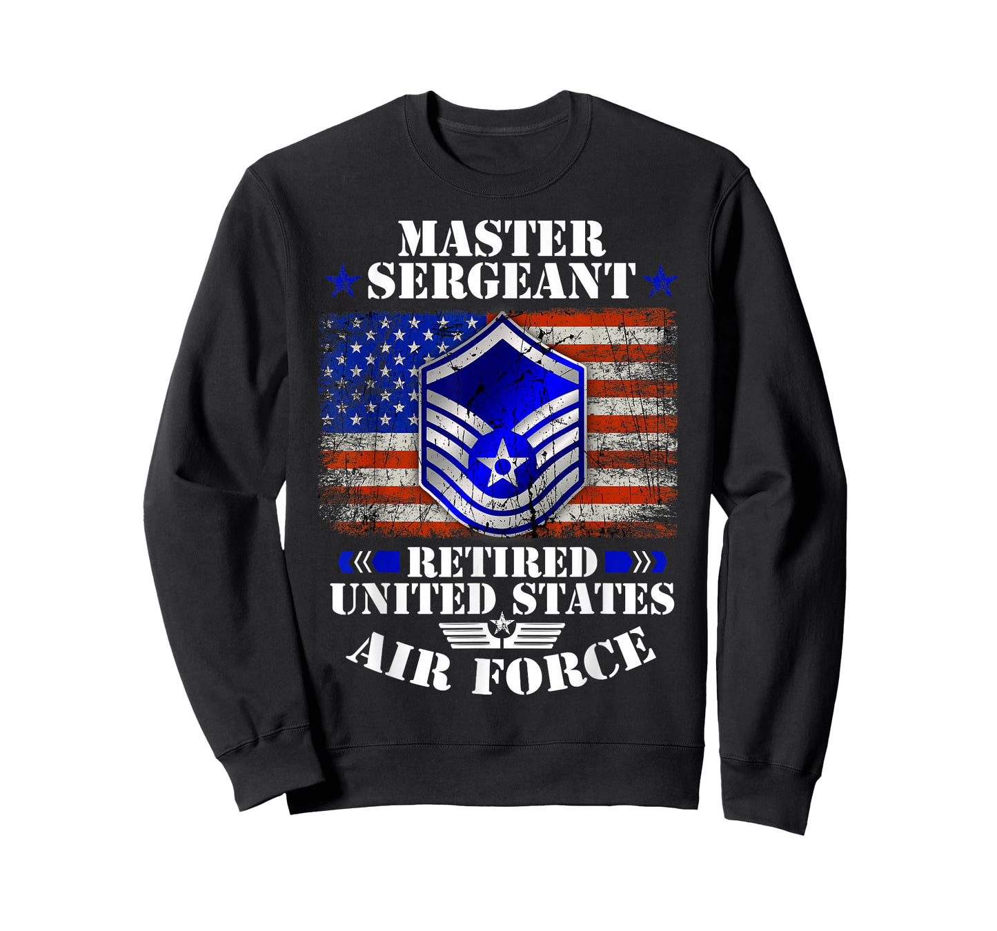 Master Sergeant Retired United States Air Force USA Flag T-Shirt