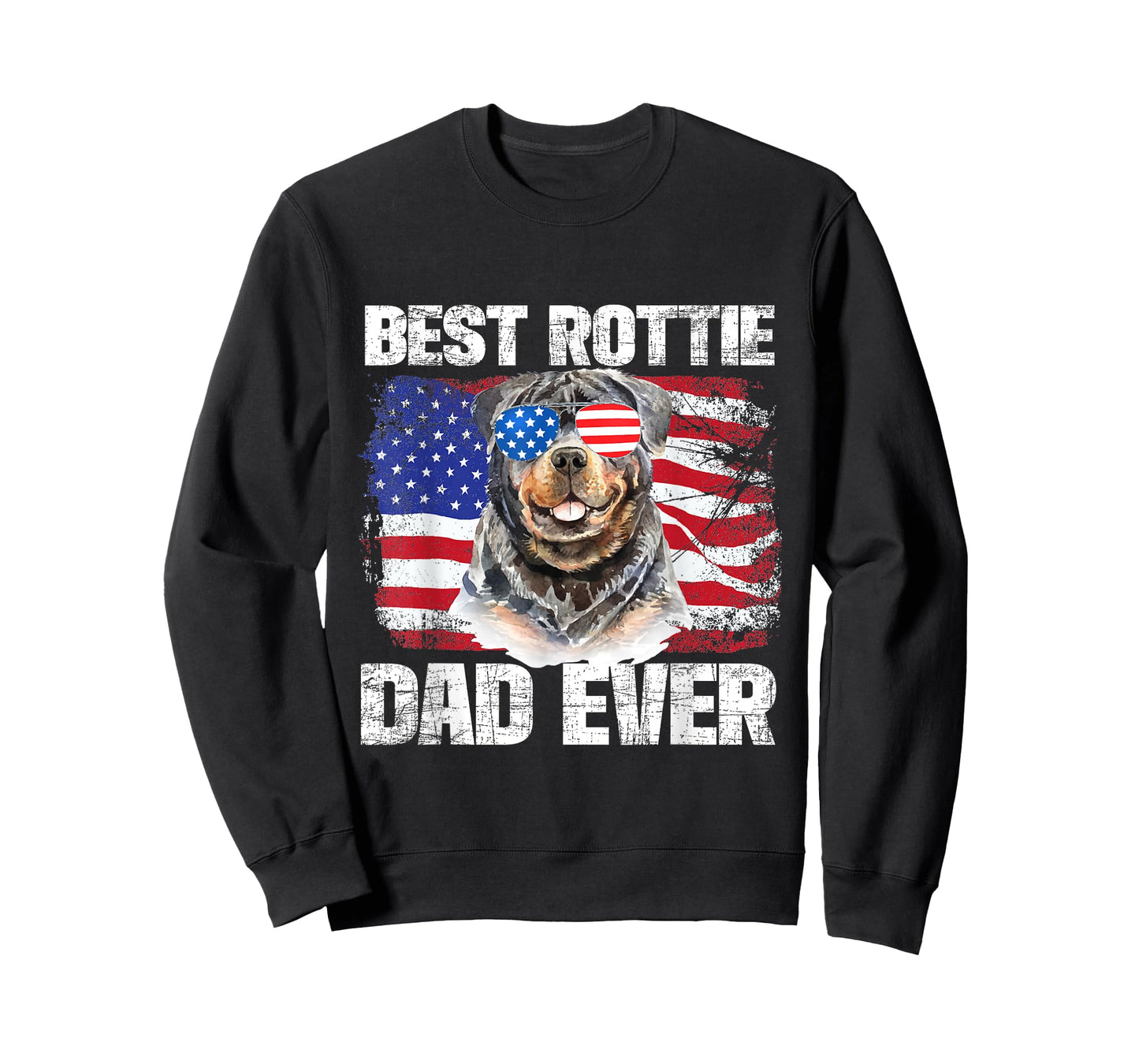 Best Rottie Dad Ever - American Flag Dog Owner Animal Lover T-Shirt for Women Kids Men