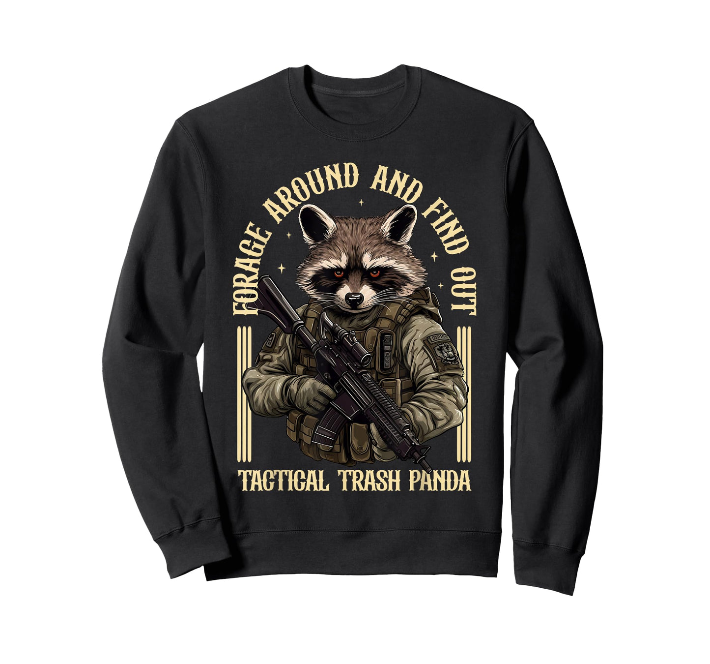 Trash Panda Funny Raccoon Tees Unisex-Youth Tactical Trash Panda Sleeveless Black T-Shirt