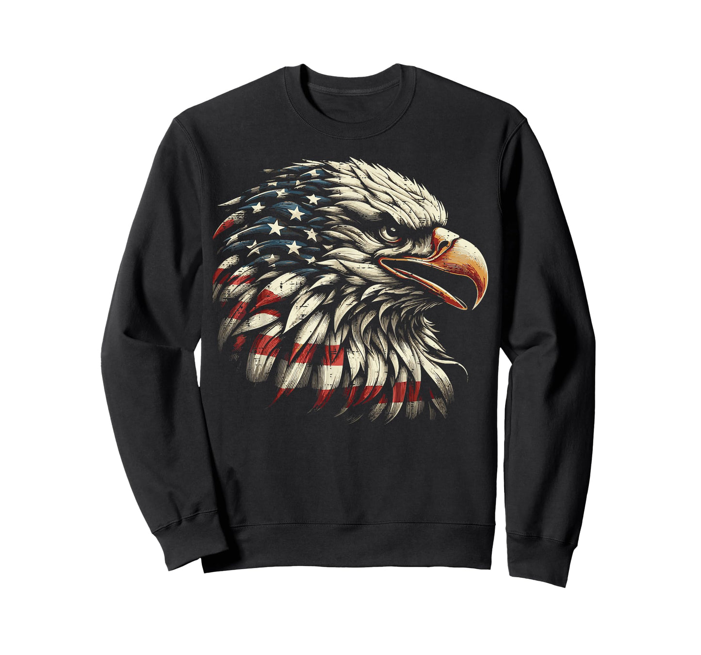 Bald Eagle Head American Flag USA Patriotic Men Women Kids T-Shirt