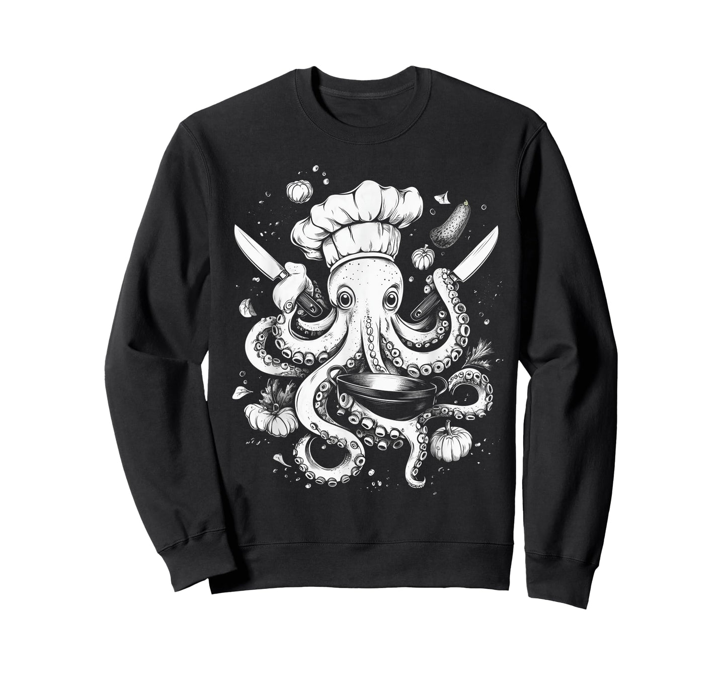 Chef Octopus Funny Cooking Kraken Sous Chef Cook T-Shirt