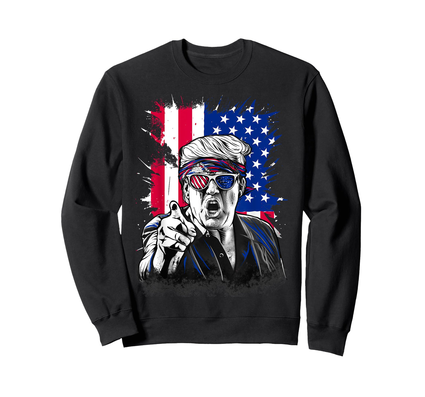 American Flag Intense Face Expression Trump T-Shirt