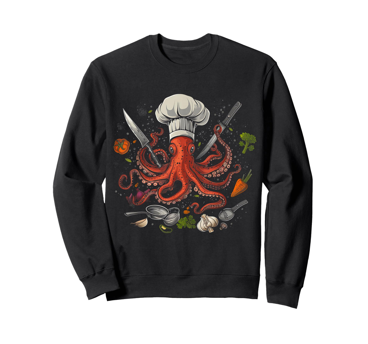 Chef Octopus Octopus Funny Cooking Sous Chef Cook T-Shirt