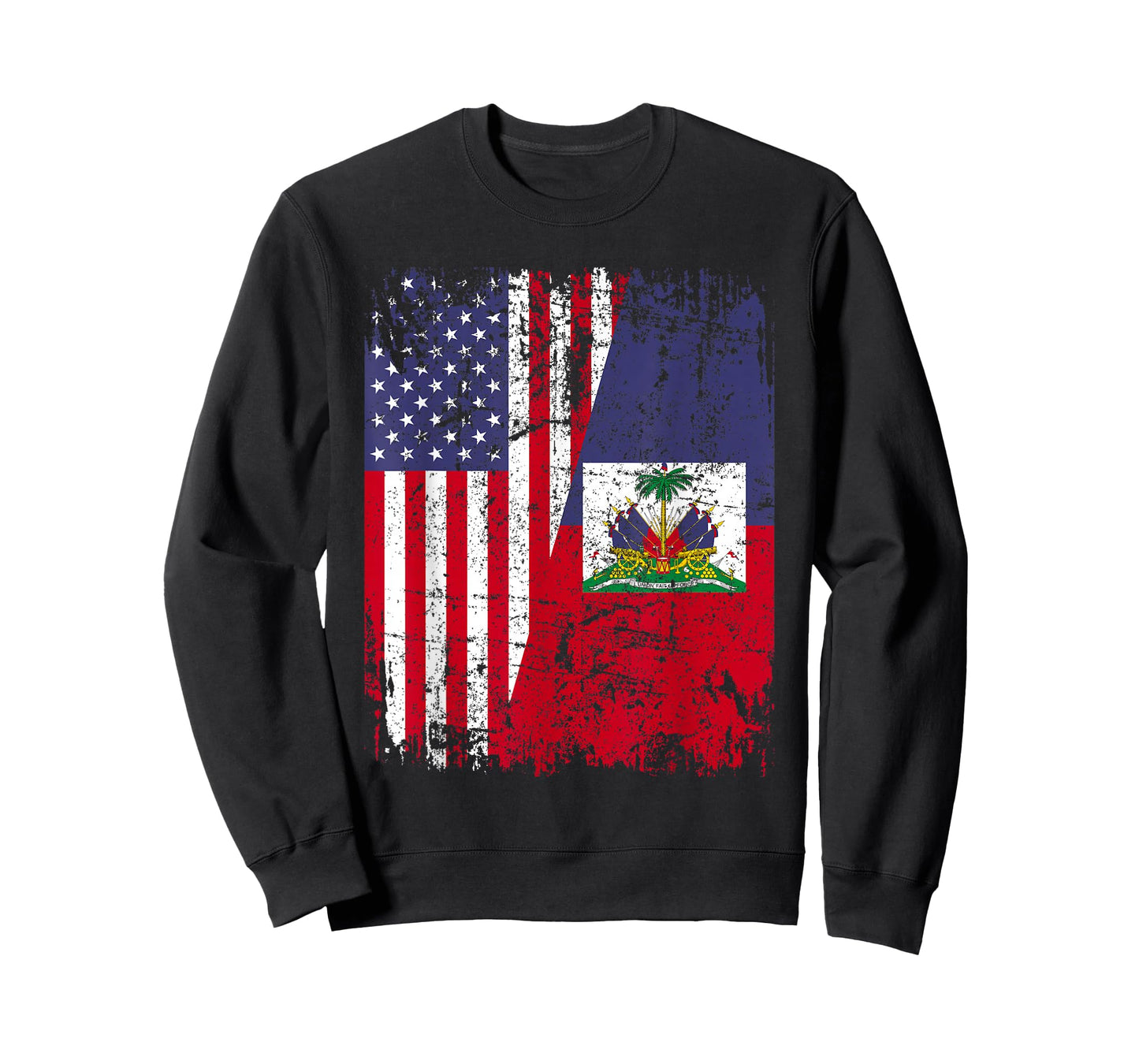 HAITIAN ROOTS | Half American Flag | HAITI FLAG T-Shirt