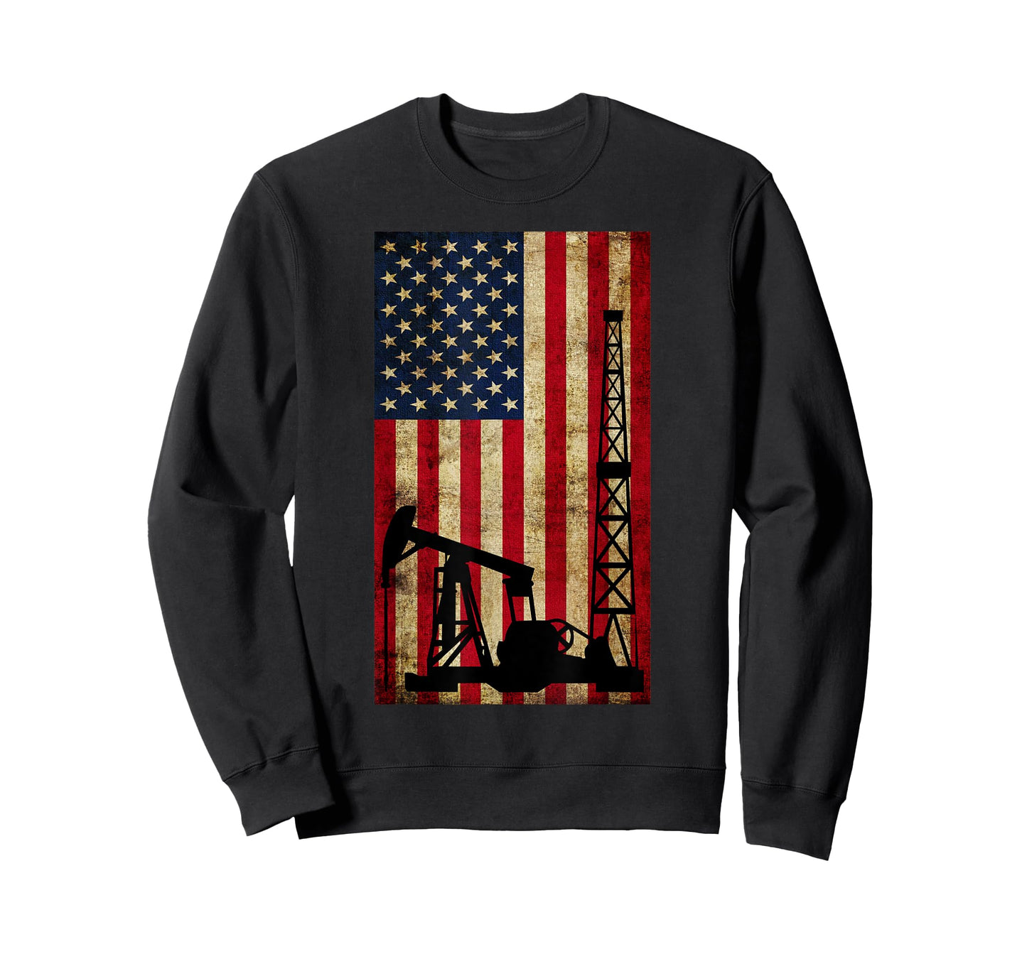 Vintage Landman USA Flag Oil Rig Pump Gas Workers Red Gifts T-Shirt
