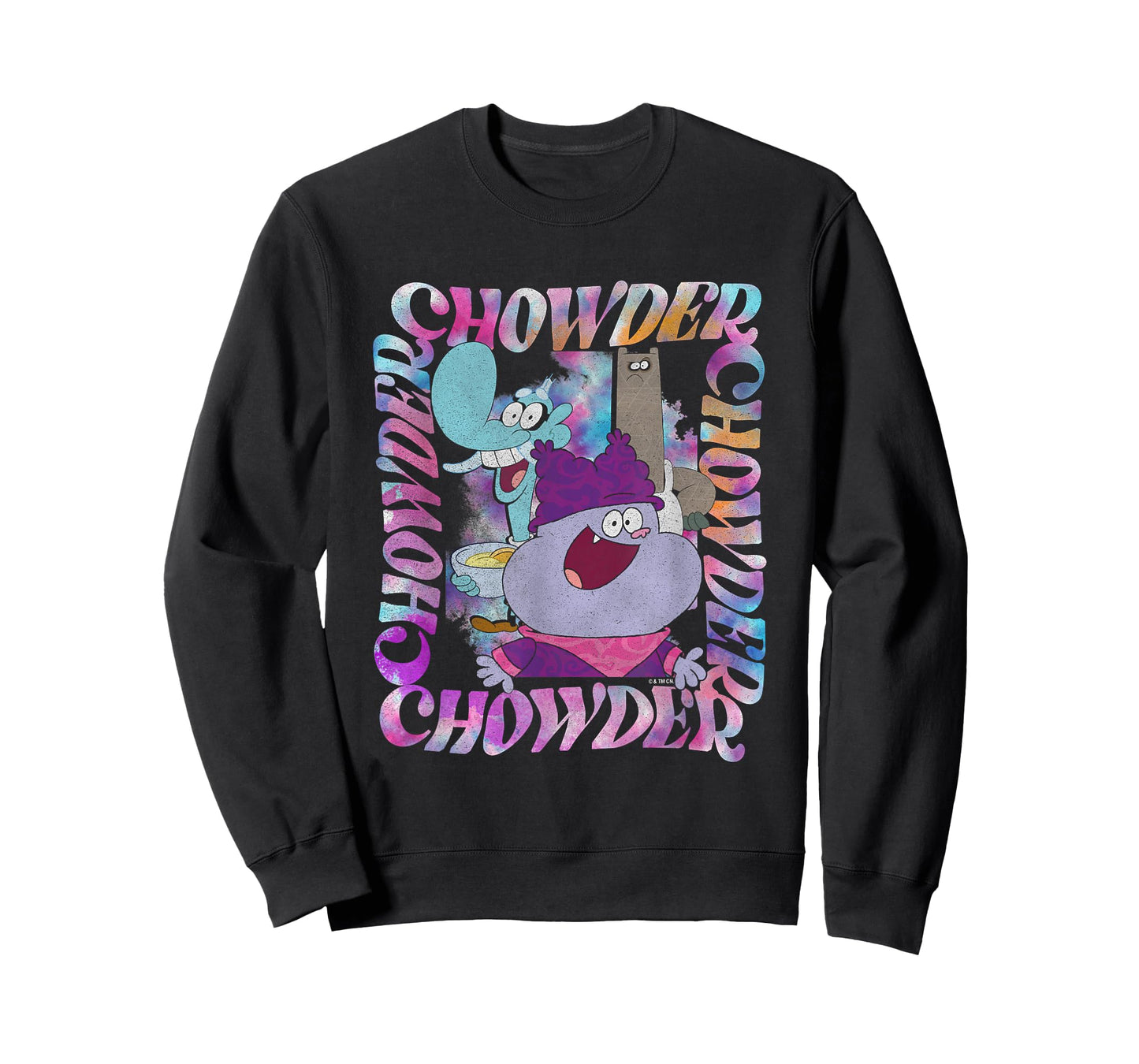 Chowder Mung & Shnitzel Vintage Wavy Text Portrait T-Shirt