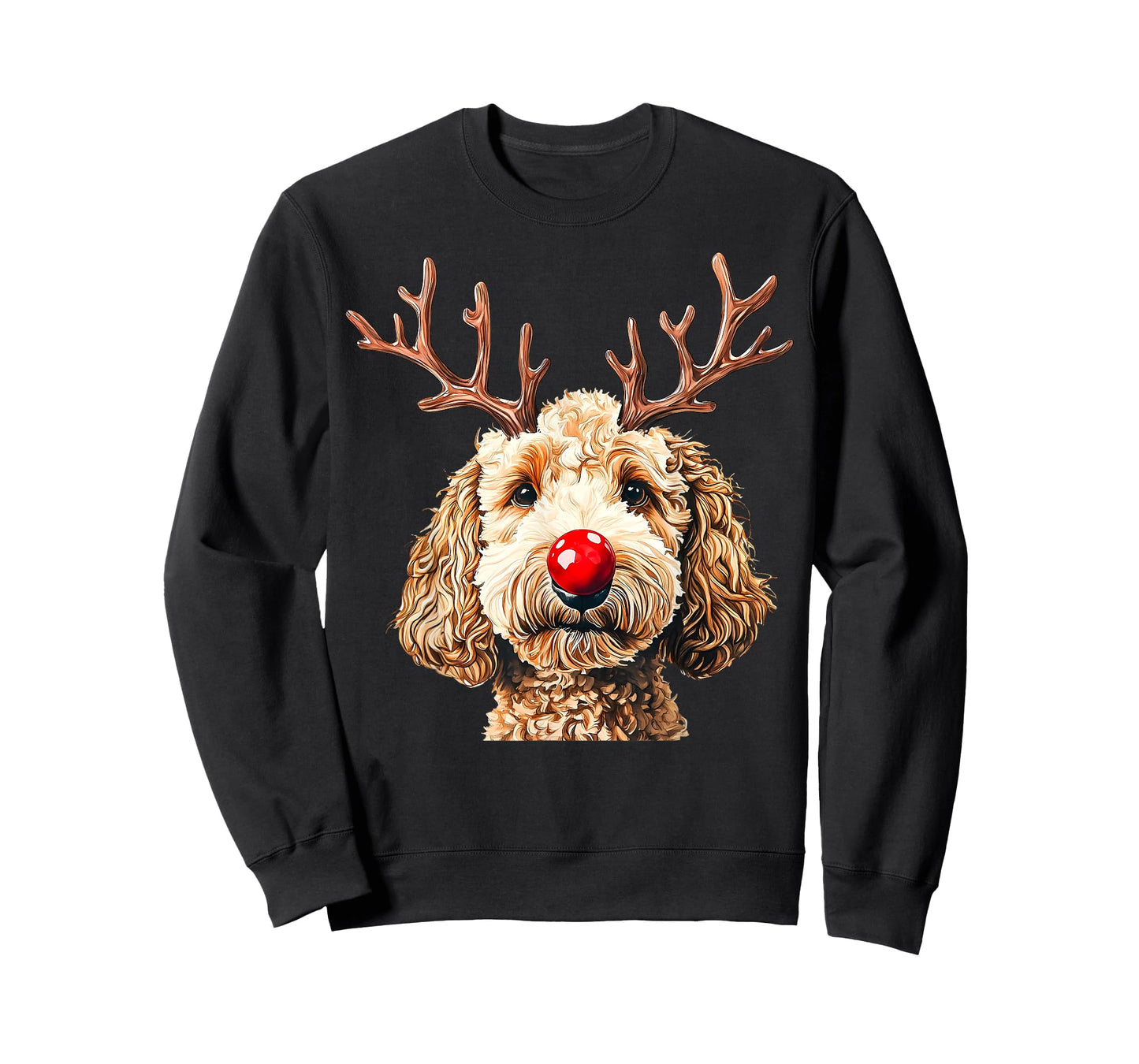 Cute Reindeer Santa Goldendoodle Christmas Xmas Holiday T-Shirt