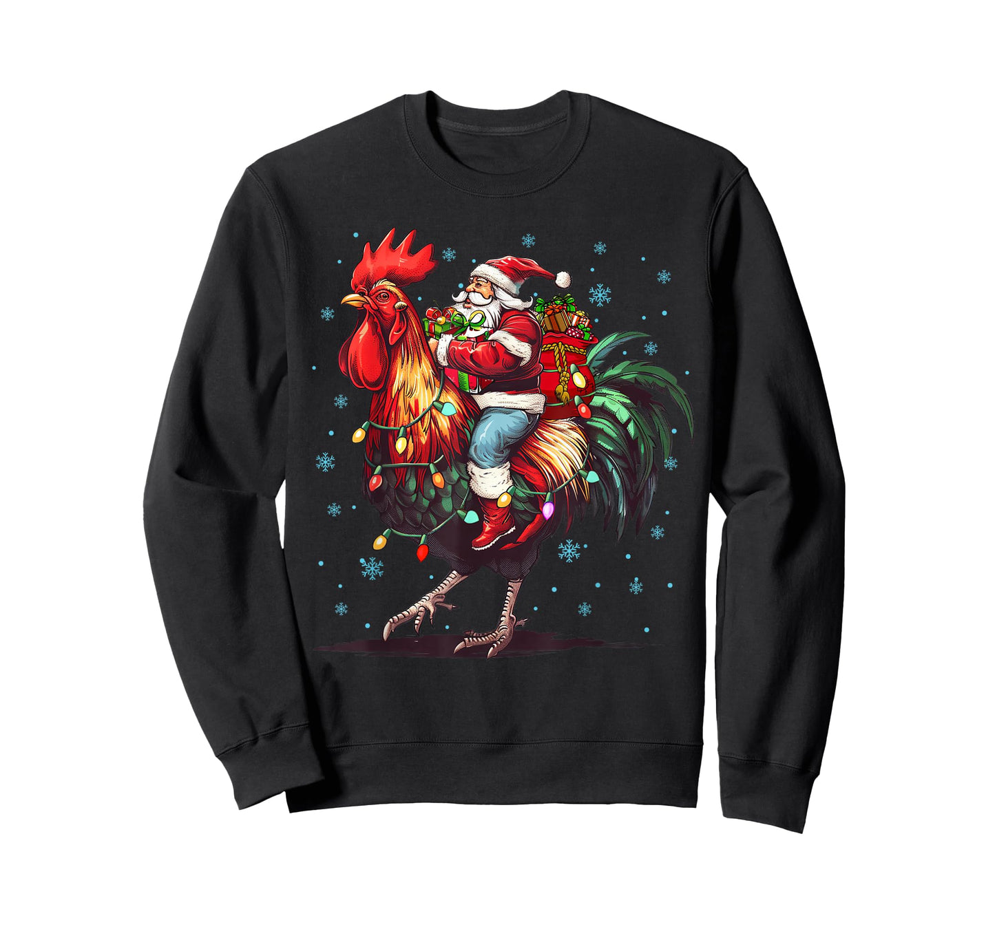 Chicken Lover Xmas Funny Santa Riding Chicken Christmas 2025 T-Shirt