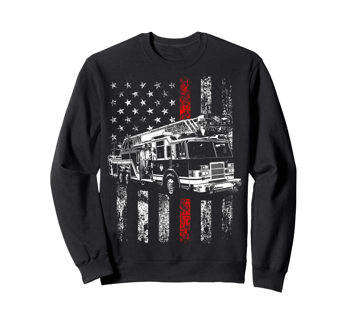 Fireman American Flag Thin Red Line Firefighter T-Shirt
