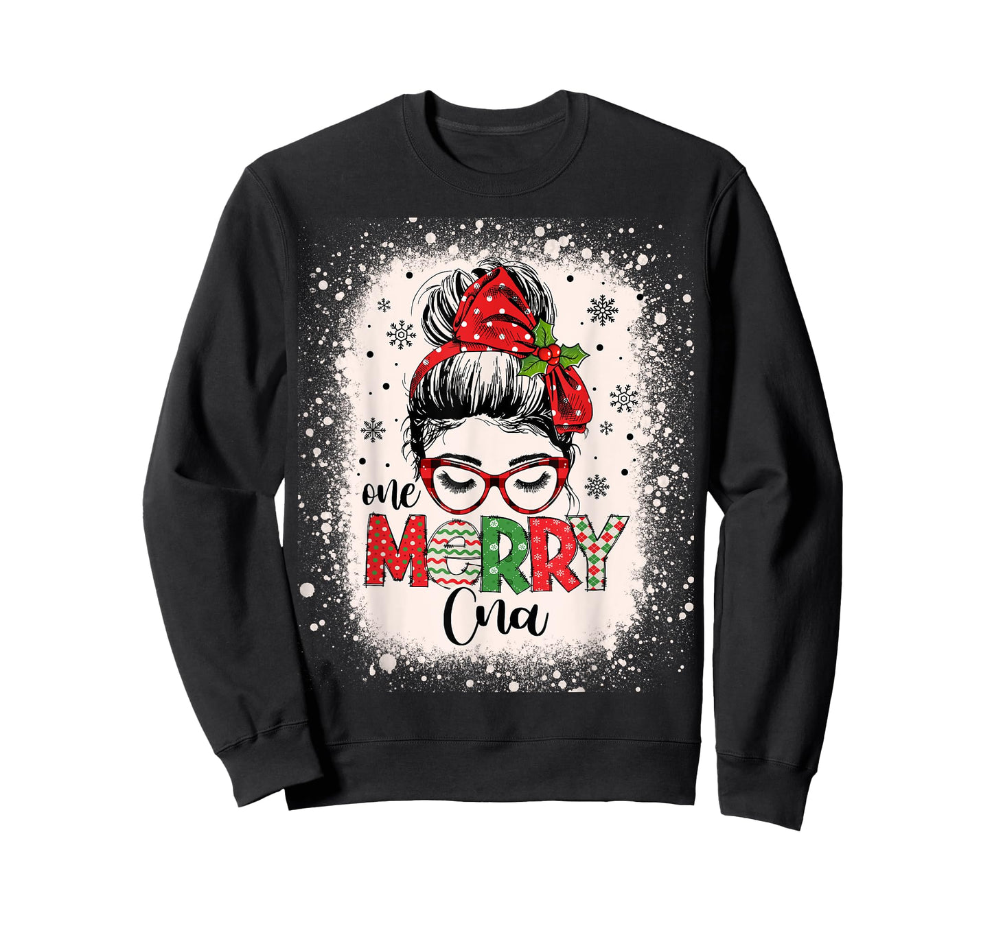 Cna Nurse Messy Bun Nurse's Aid Christmas T-Shirt