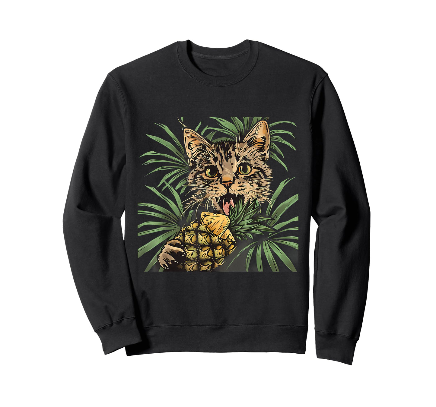 Pineapple Cat Artwork Cat Lover Drawing Pineapple Fruit T-Shirt