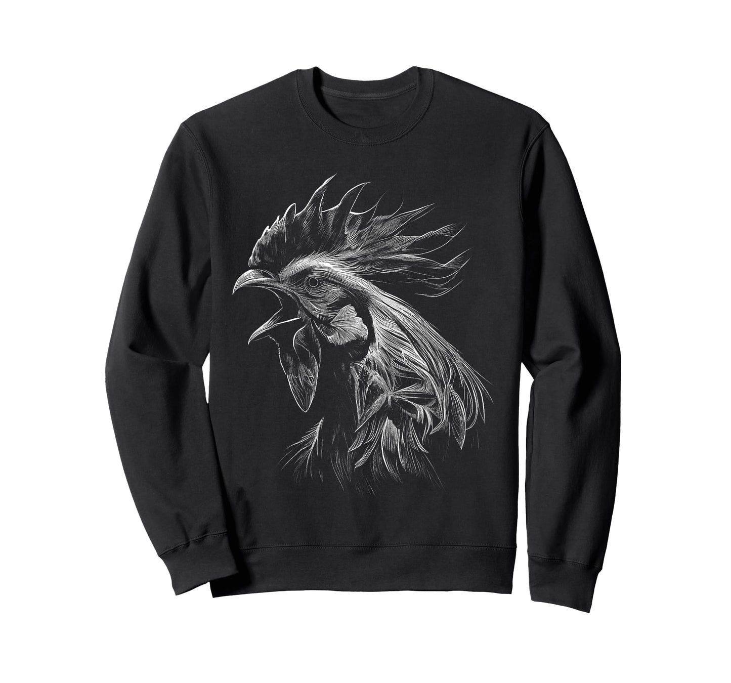 Crowing Rooster Drawing Love T-Shirt