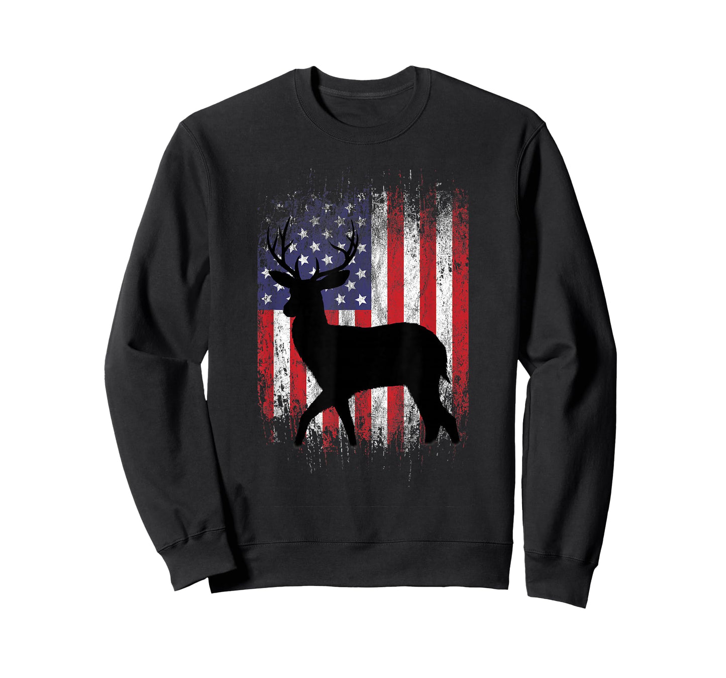 American Deer Hunting Patriotic Hunter Flag Whitetail Buck T-Shirt