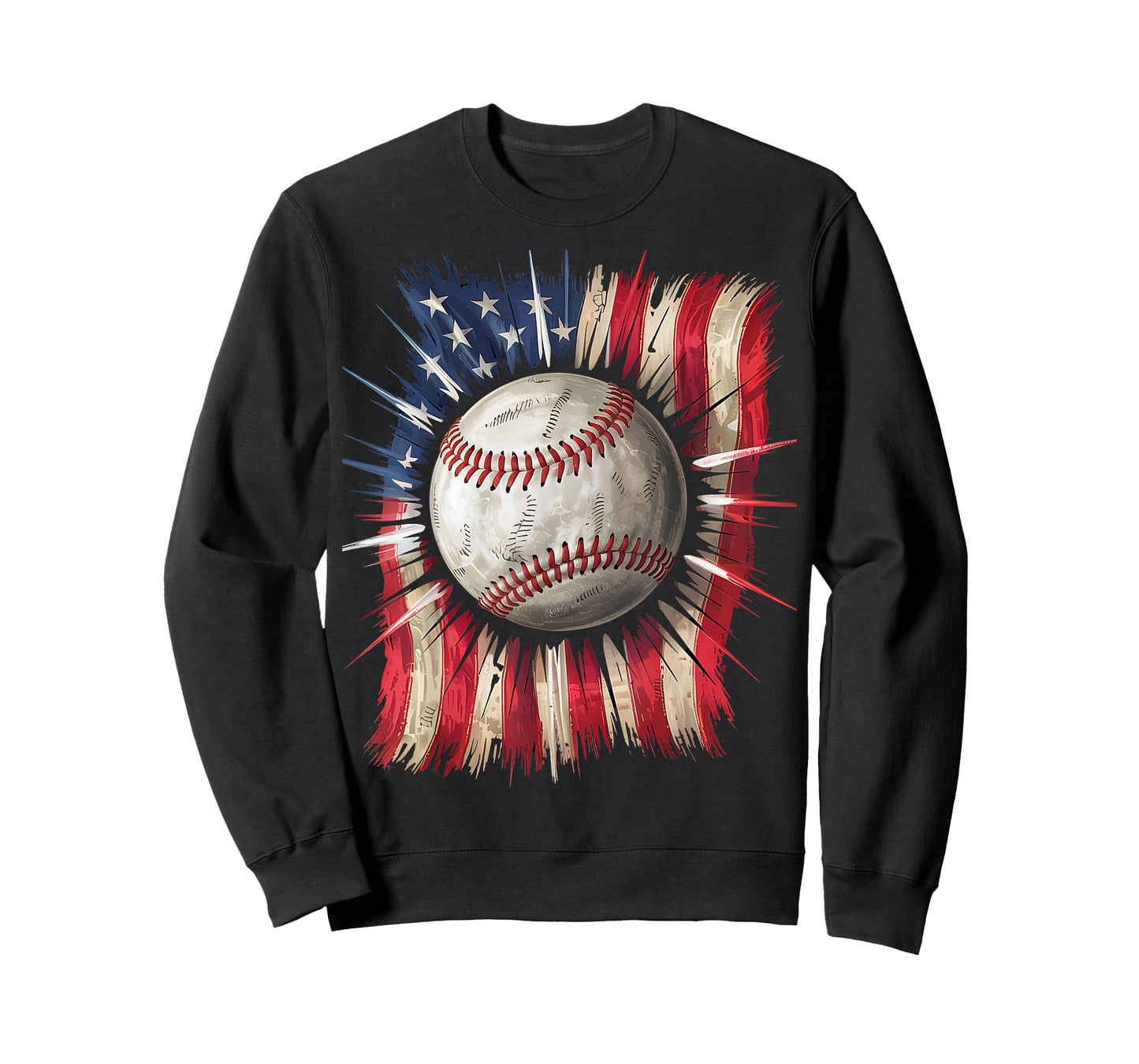 Patriotic Baseball Dripping Flag 4th of July Baseball Fans T-Shirt