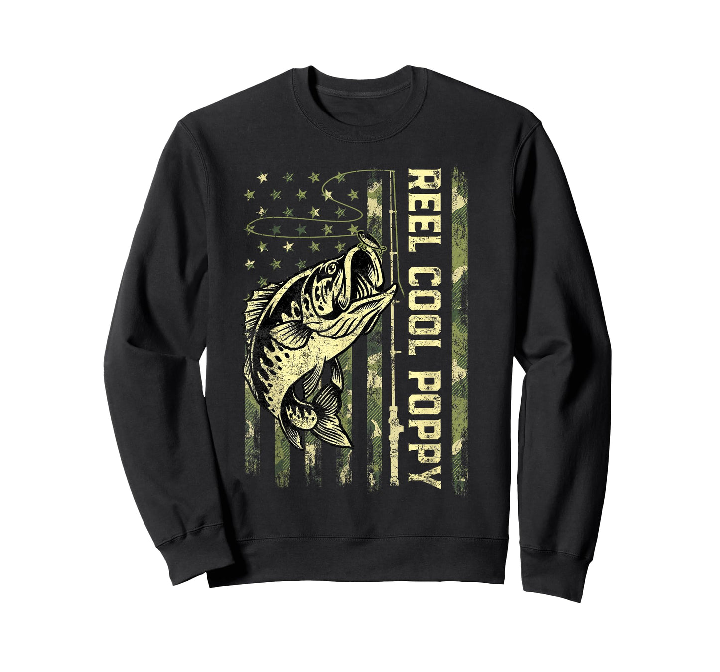 Reel Cool Poppy Fisherman Camouflage Father's Day T-Shirt
