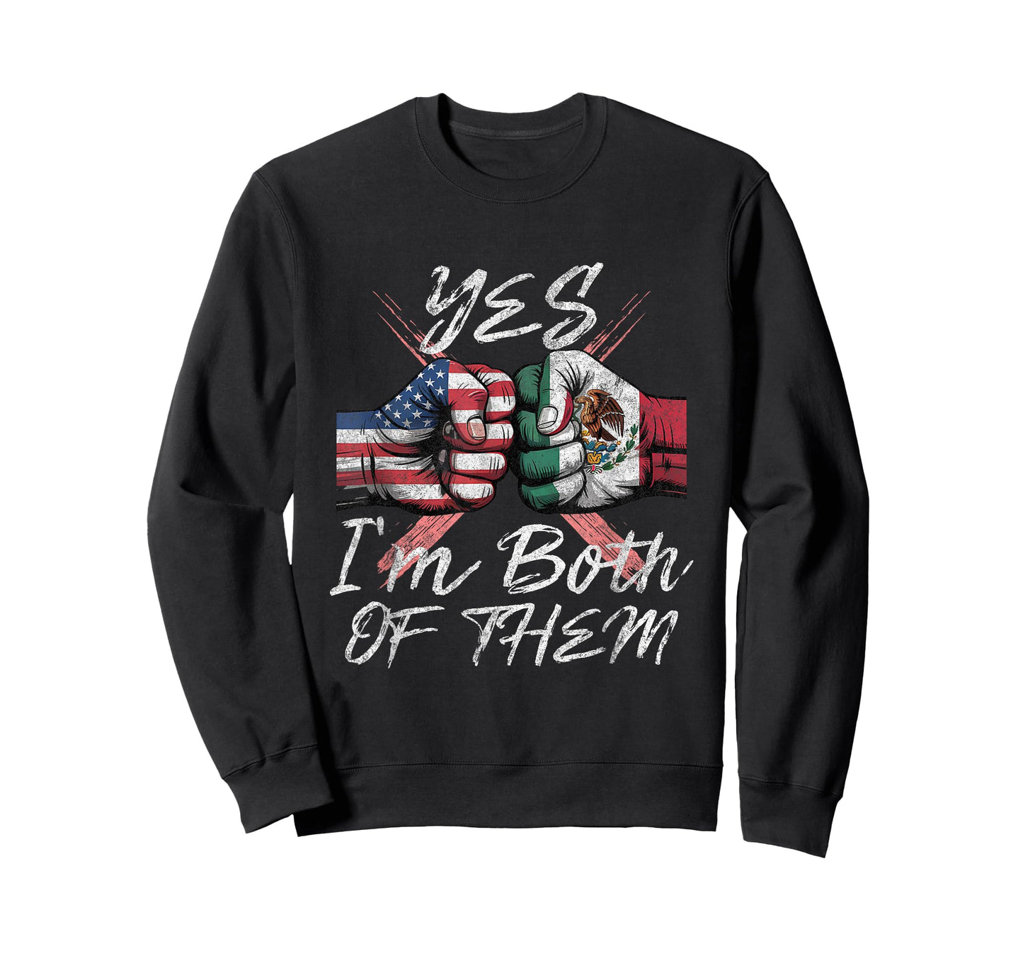 Half Mexican and American Mexico America USA Flag Men Women T-Shirt