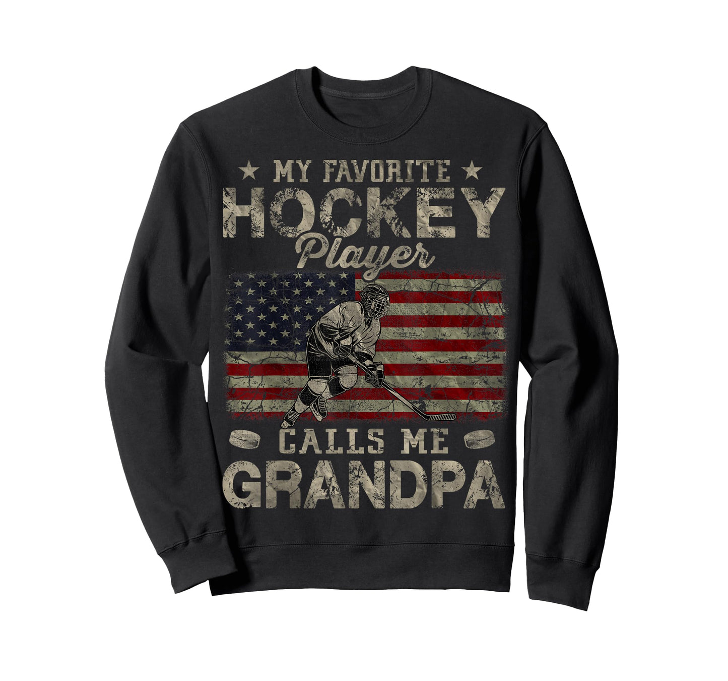 My Favorite Hockey Player Calls Me Grandpa Father's Day T-Shirt