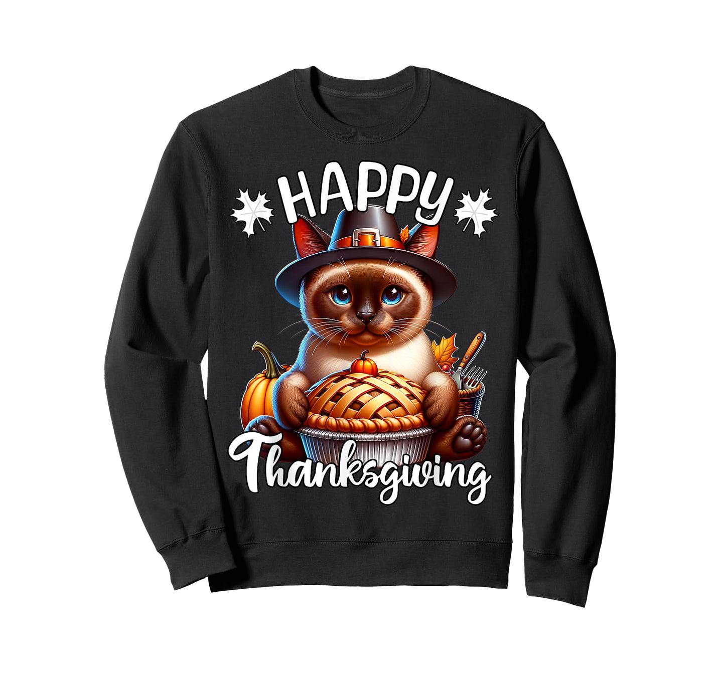 Siamese Cat Happy Thanksgiving Siamese Cat T-Shirt