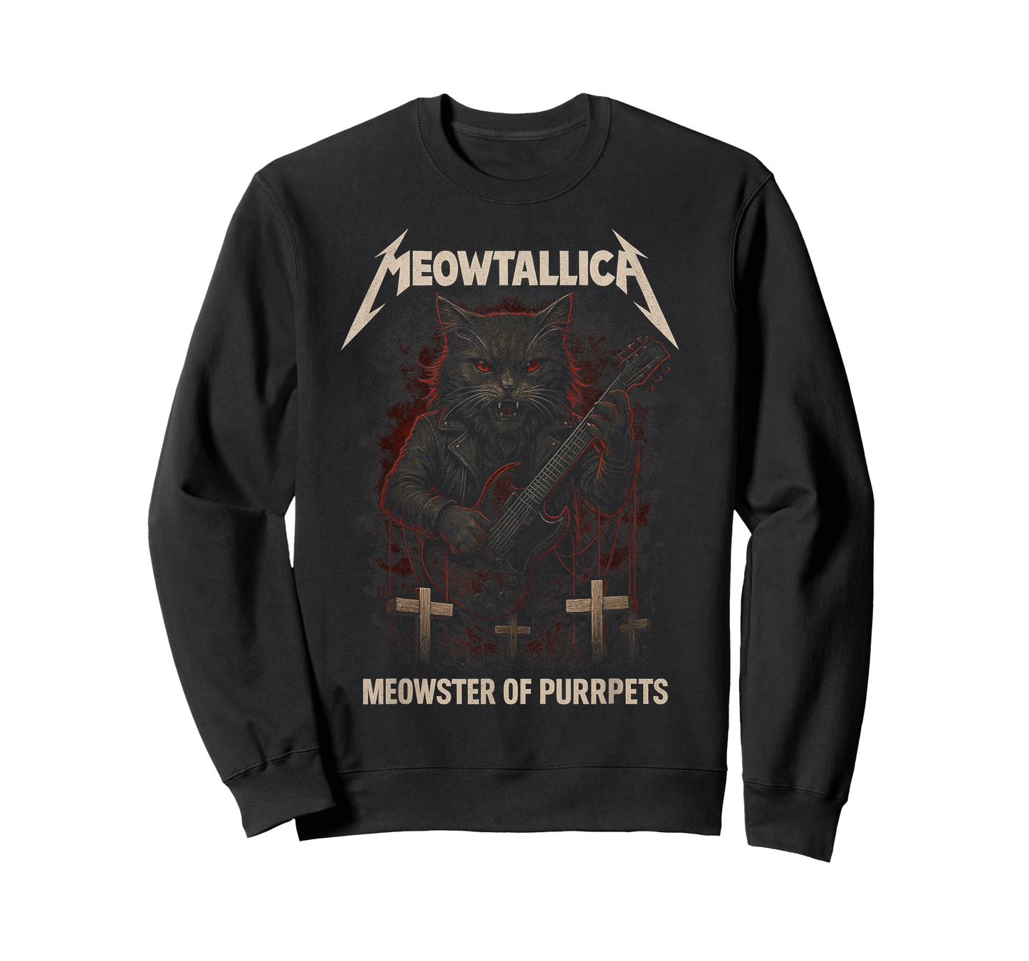 Meowtallica Meowster Of Purrpets - Funny Cat T-Shirt
