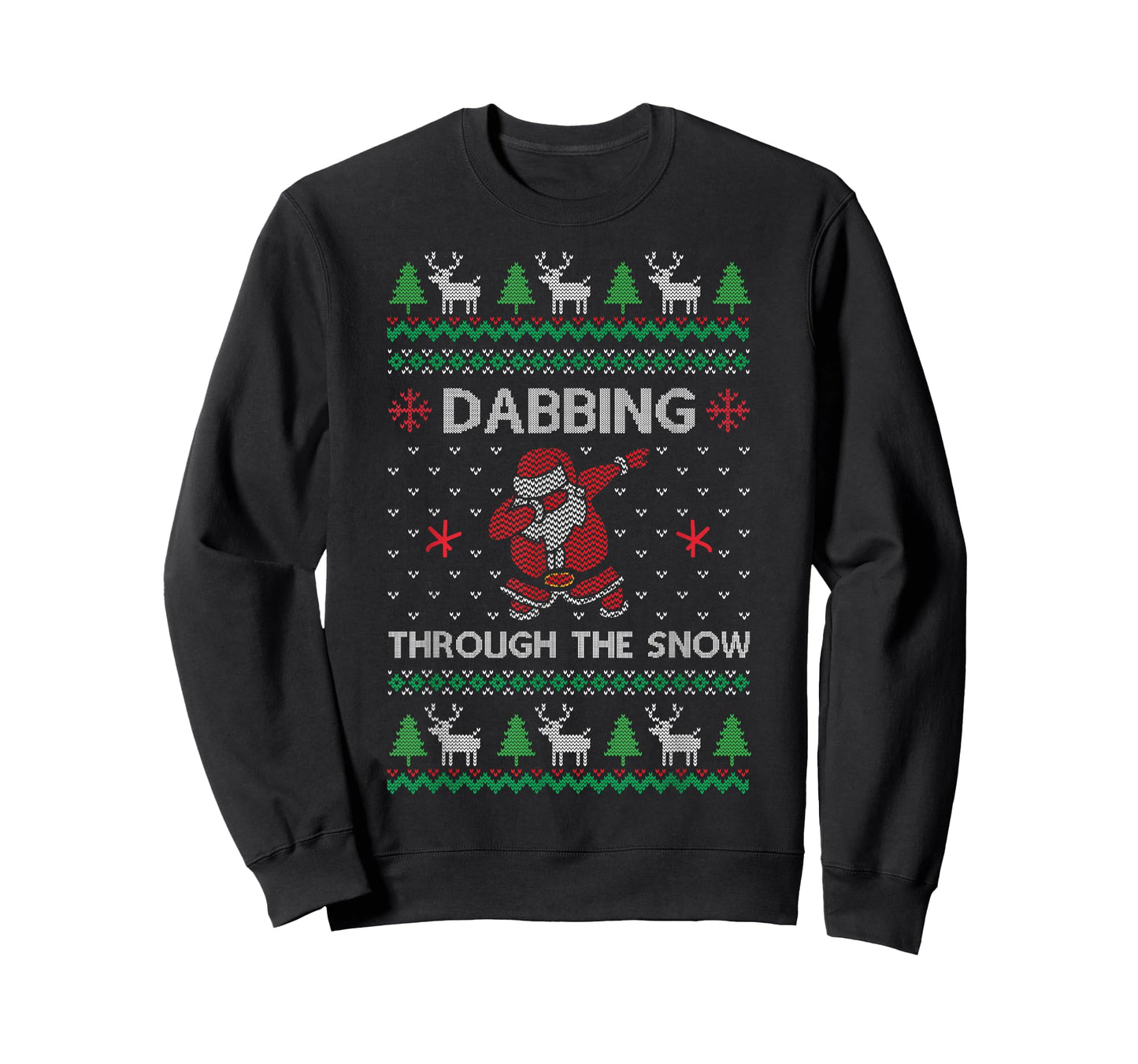 Funny Dabbing Through The Snow Santa Christmas Ugly Sweater T-Shirt