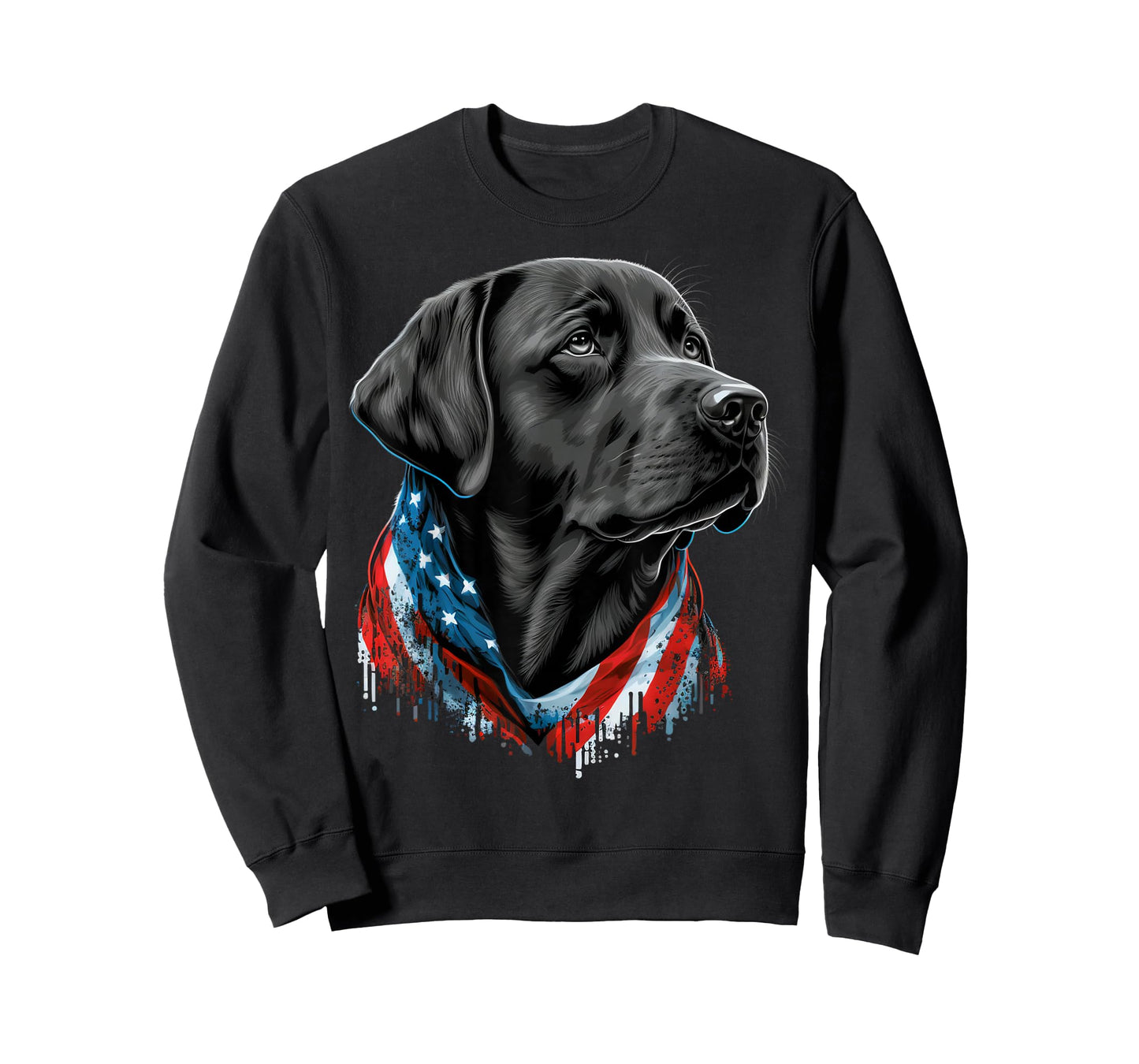 USA 4th of July Black Patriotic American Labrador Retriever T-Shirt