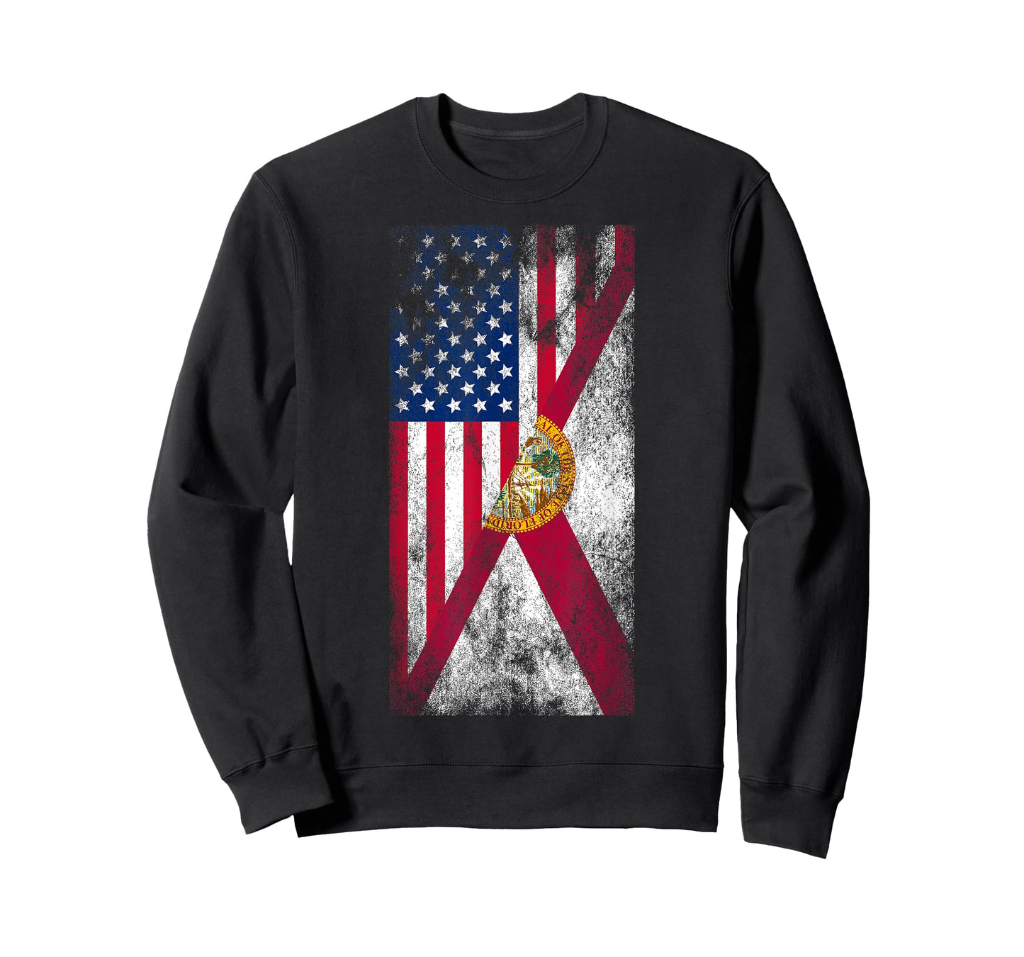 Irreverent Tees USA Florida Flags - United States of America, Floridian T-Shirt, Black