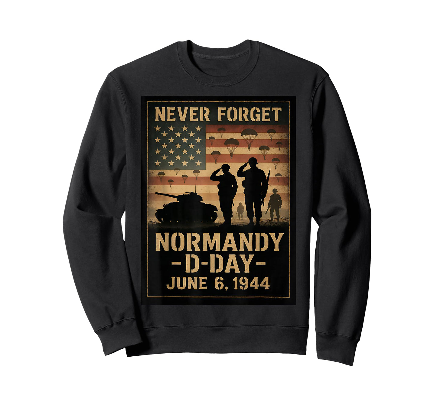 D-Day 81st Anniversary Normandy 1944 Military Tribute Men T-Shirt