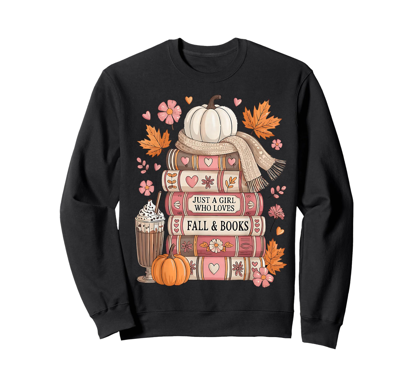 Just A Girl Who Loves Fall & Book Autumn Reading Book Lover T-Shirt