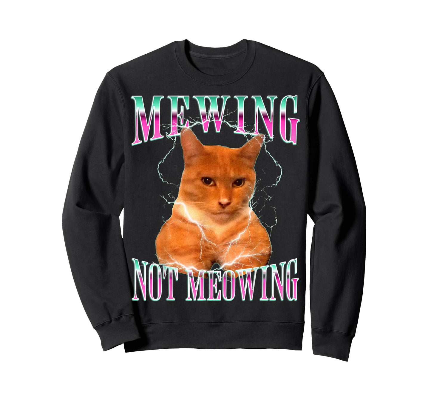 Cat Mewing Meme Mewing Not Meowing T-Shirt for Men Women