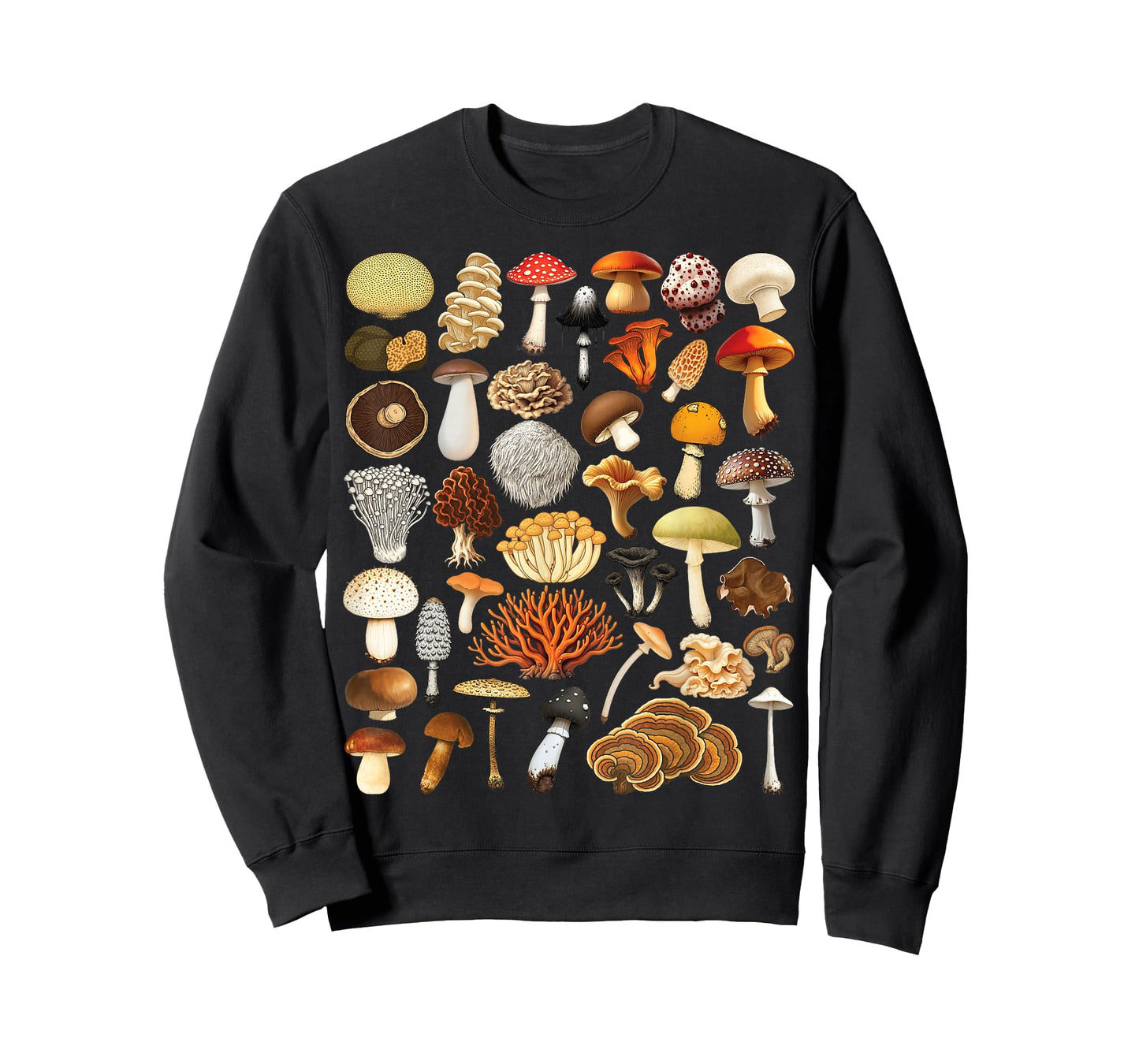 Types of Mushrooms Mycology Fungi Foraging Mushroom Lovers T-Shirt
