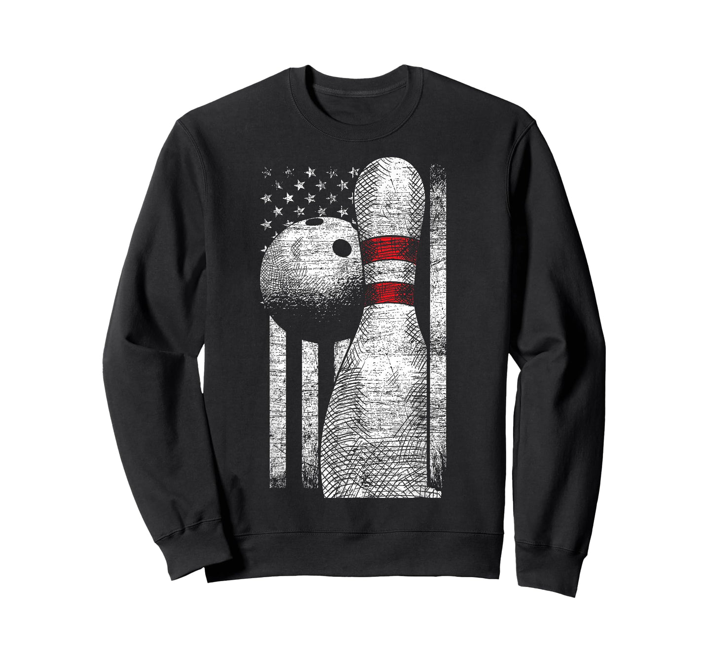 USA Flag Patriotic American Bowler Gift Bowling Ball Bowling T-Shirt