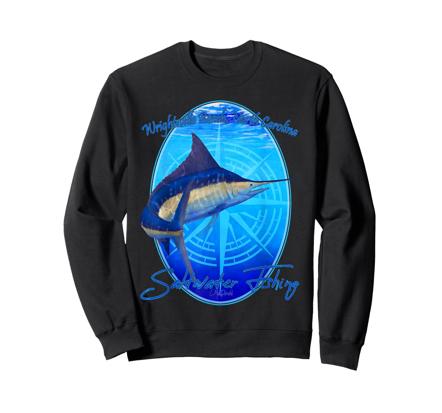 Saltwater Fishing Wrightsville Beach NC Offshore Fish Men Women Kids T-Shirt