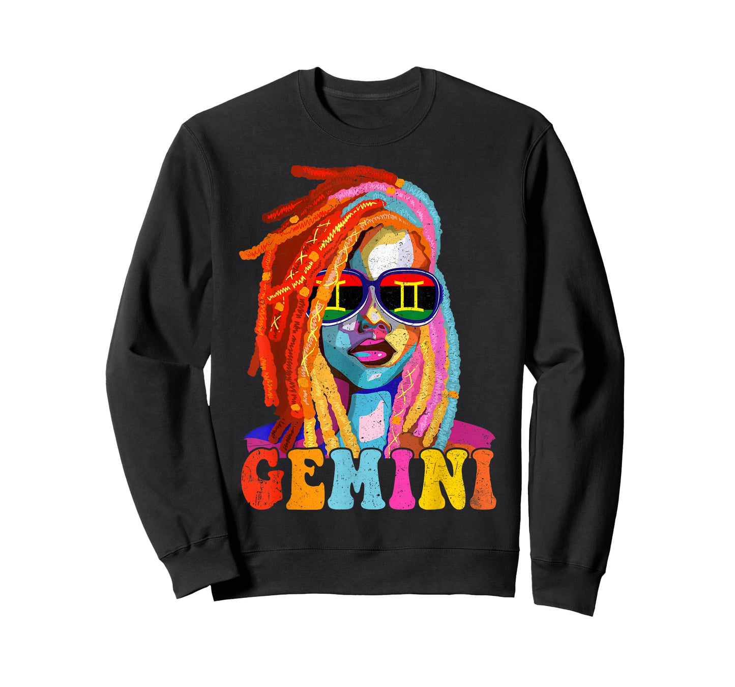 Gemini Queen African American Loc'd Women Zodiac Sign T-Shirt