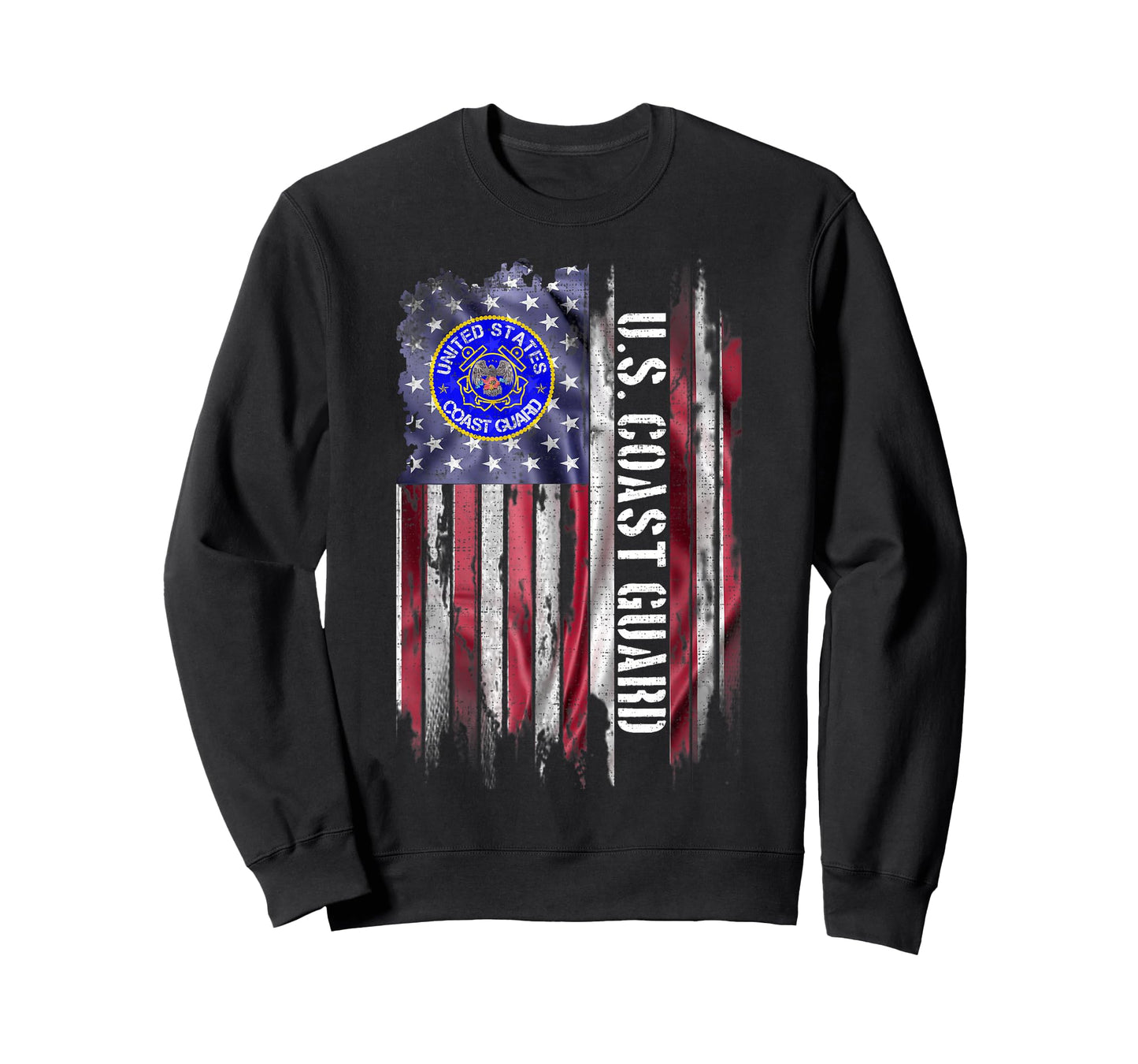 Vintage USA American Flag Proud US Coast Guard Veteran Funny T-Shirt