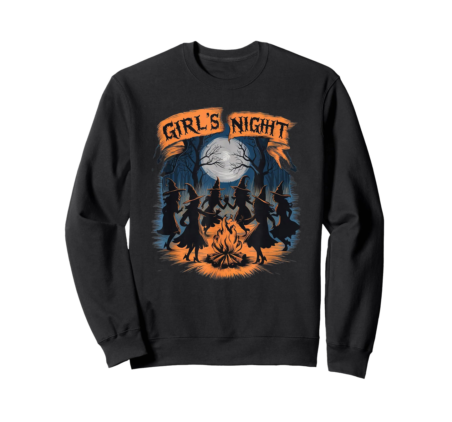 Girls' Night Witch Coven Halloween Design Spooky Fun Artwork T-Shirt
