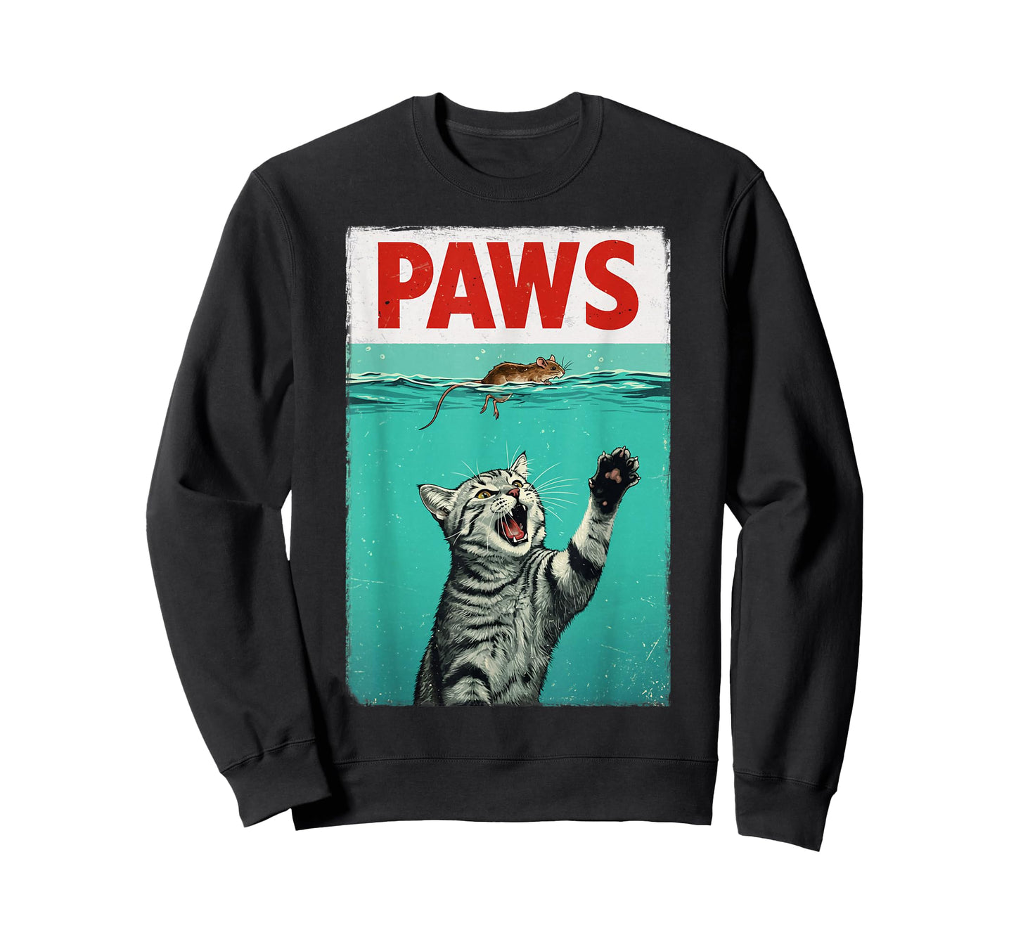 Paws Parody Cat Lover Chasing a Cute Mouse Funny Kitten T-Shirt