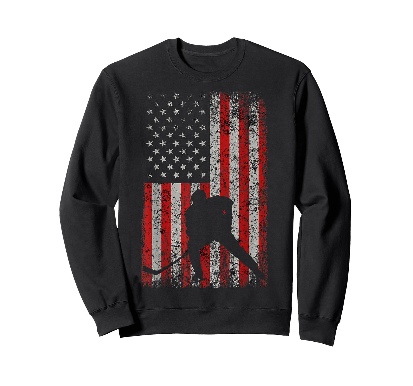 Patriotic American Flag Ice Hockey Gift Hockey Player Fan T-Shirt