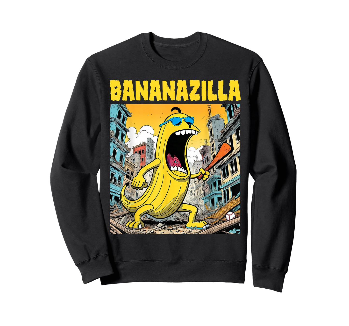 Bananazilla Banana Baseball Monster Bananas Kids Youth Boys T-Shirt