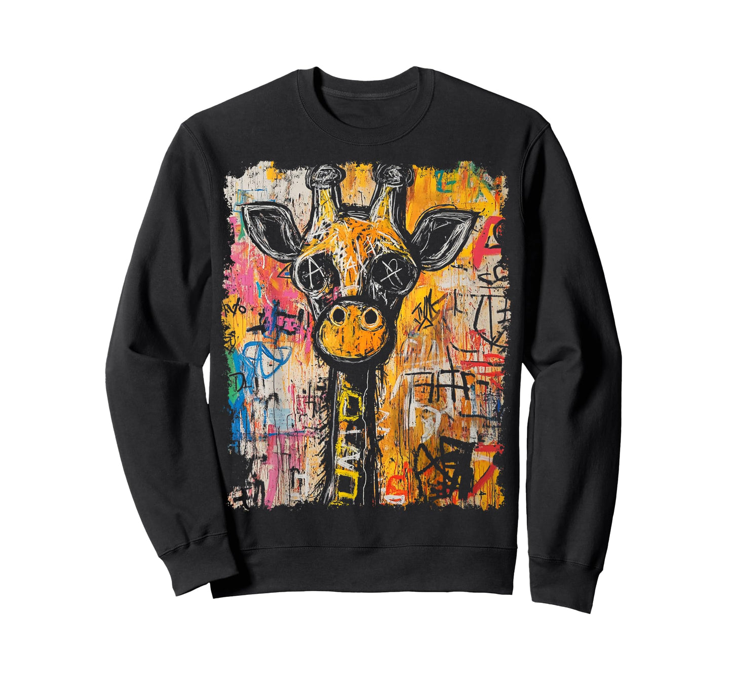 Animal Pop Art Design With A Giraffe On It Men's Graffiti T-Shirt