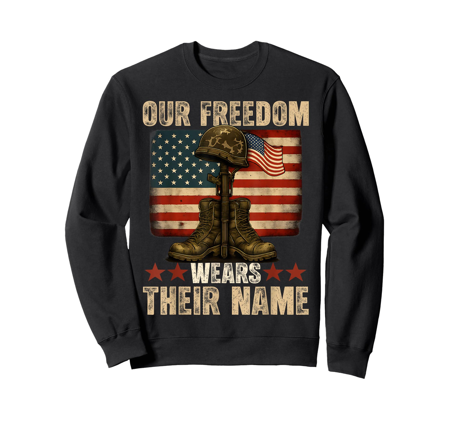 Fallen Soldier USA Flag Memorial Day Patriotic Veterans Day T-Shirt
