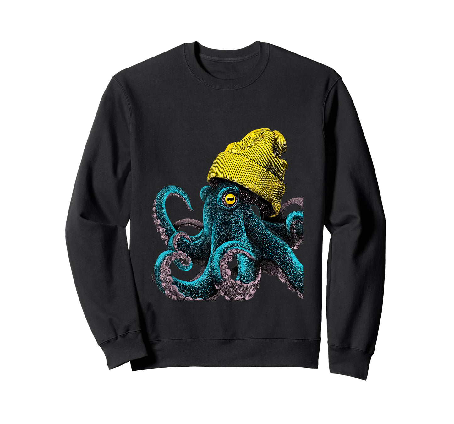 Octopus Wearing Beanie Comic pop Art Style Graphic T-Shirt