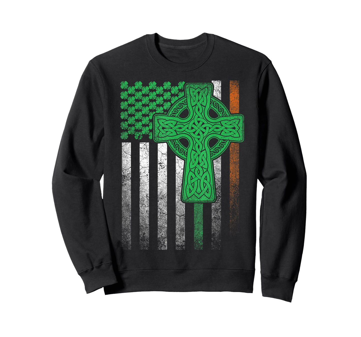 Irish American Flag Ireland Flag ST PATRICKS DAY Gift Cross T-Shirt