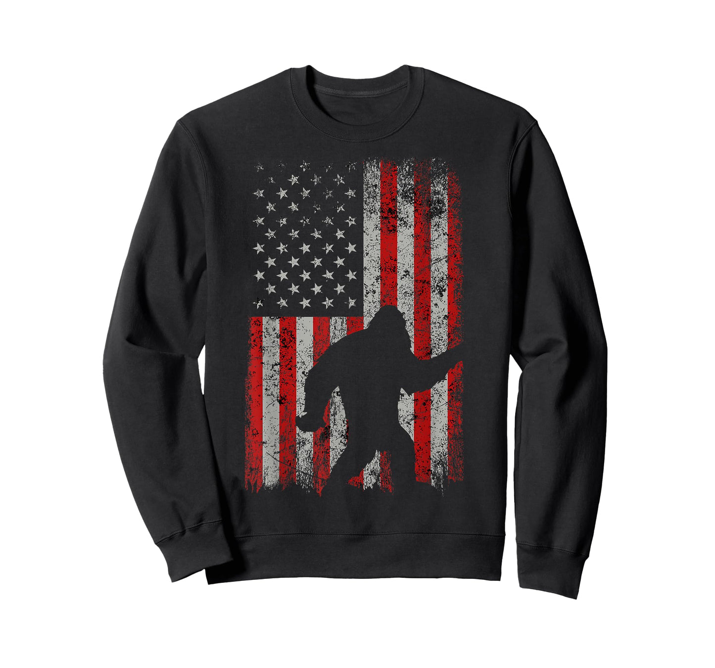 Patriotic American Flag Sasquatch Lover Gift Bigfoot Vintage T-Shirt