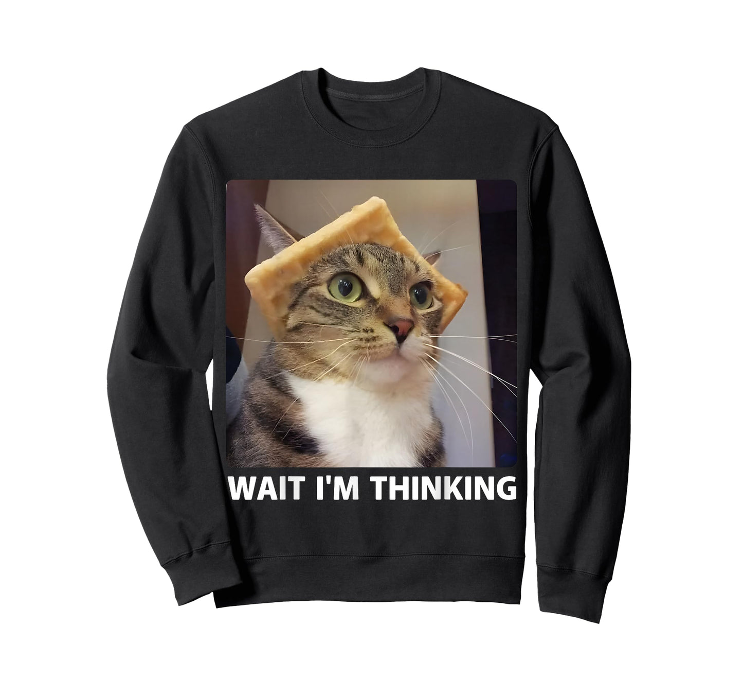 Wait I'm Thinking Cat Meme Funny Silly Kitten Staring Cat T-Shirt
