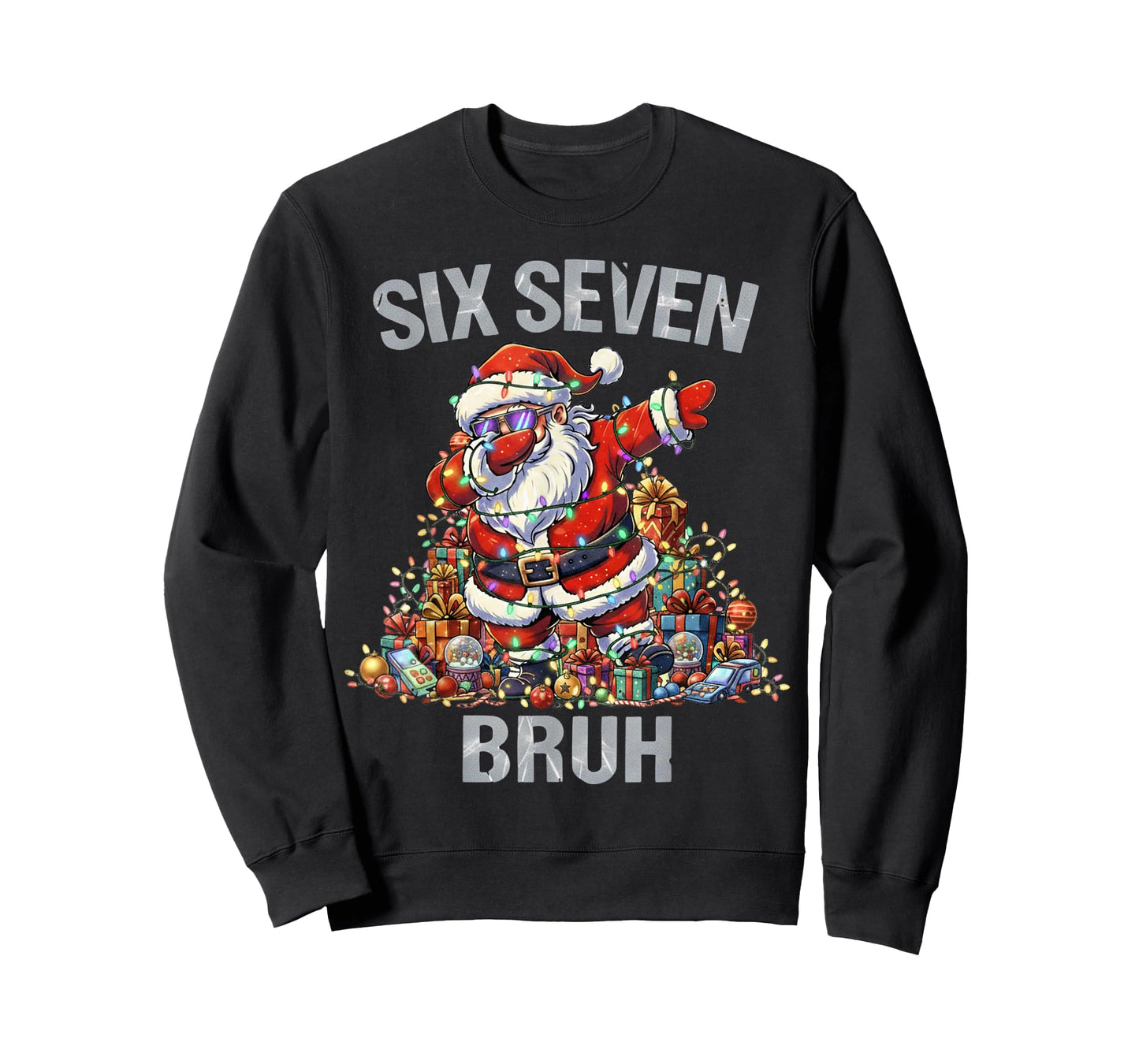 67 Bruh Christmas Six Seven Dabbing Santa 6 7 6-7 Kids Women T-Shirt