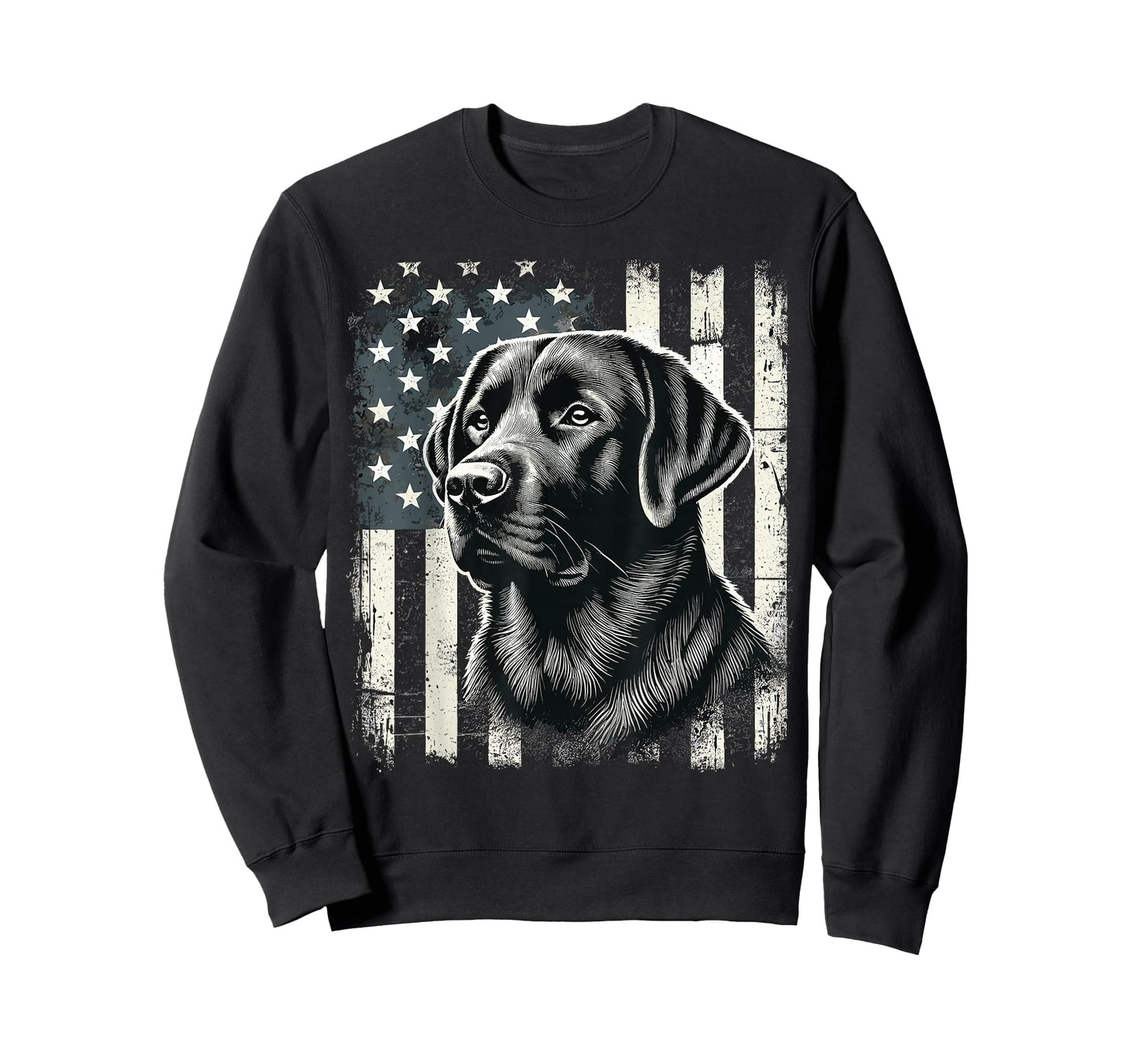 Patriotic American Black Labrador USA Flag T-Shirt