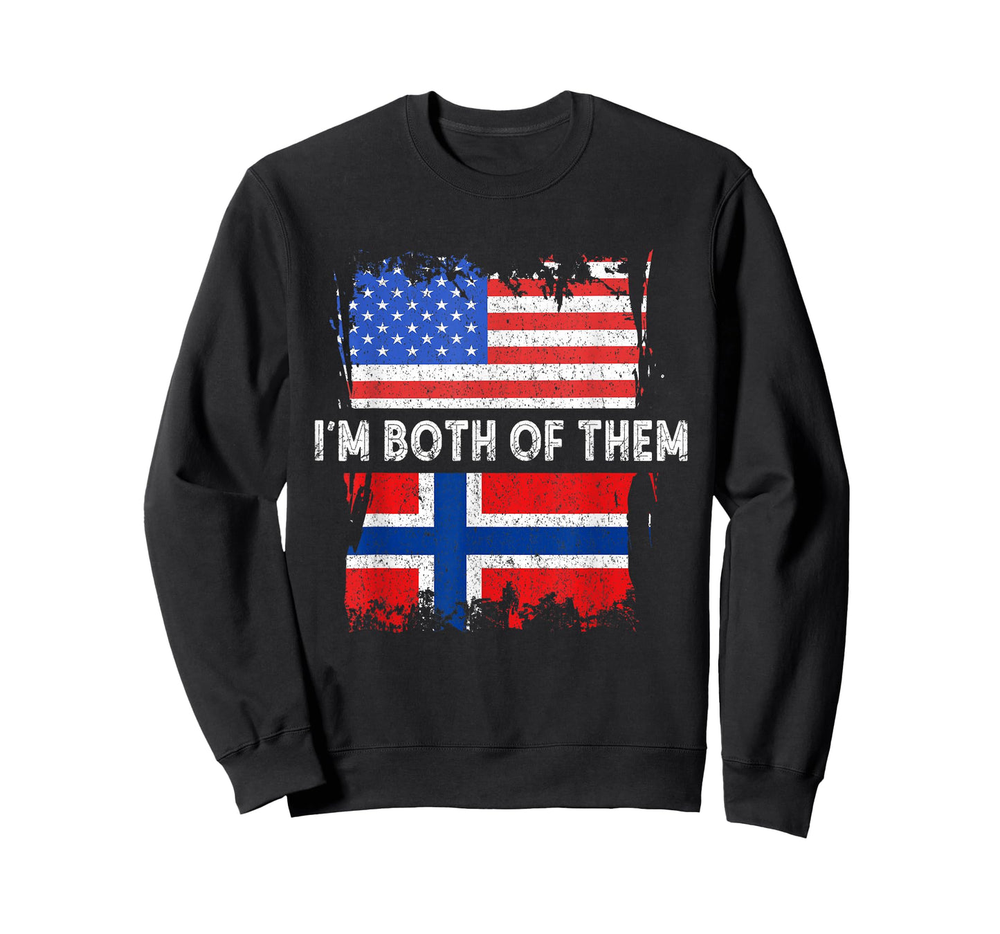 Norway Flag USA America I'm Both Of Them Norwegian Pride T-Shirt