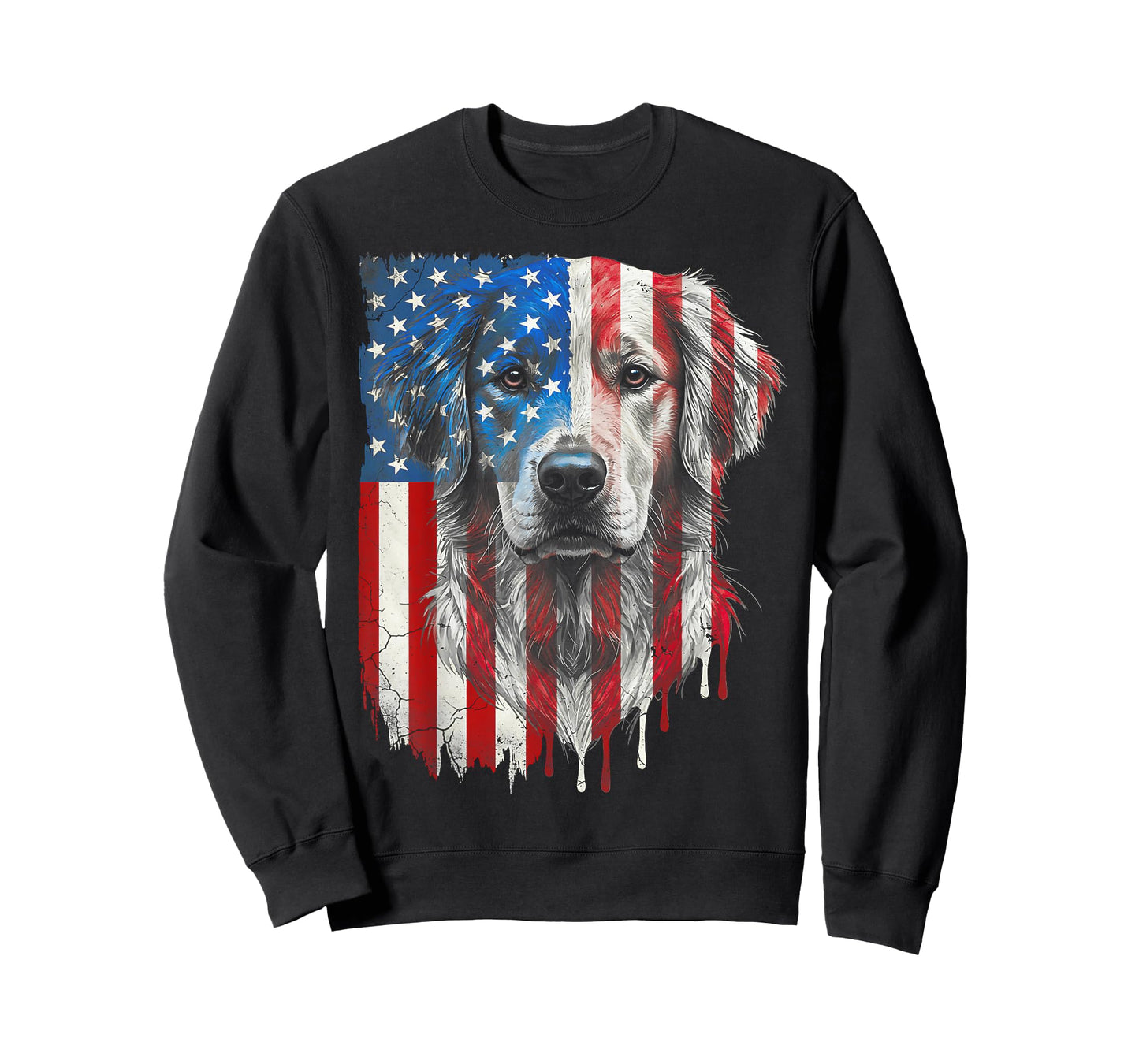American Flag Golden Retriever USA Retro 4th Of July T-Shirt