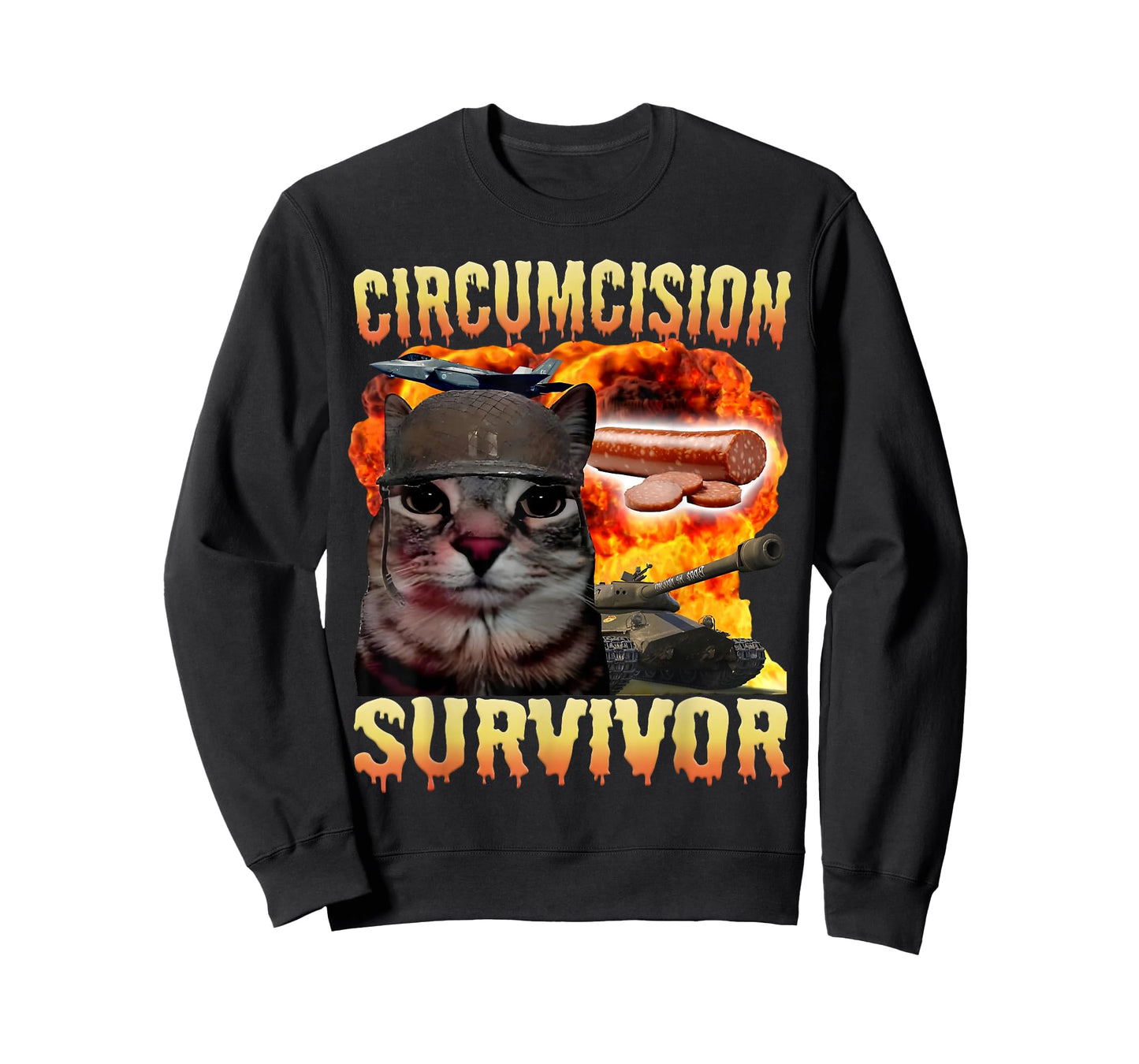 Funny Circumcision Survivor Cat Oddly Specific Cat Meme Gift T-Shirt