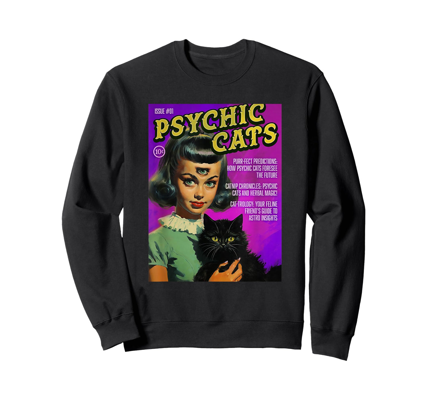 Psychic Cats 1950s Magazine Comic Cover T-Shirt